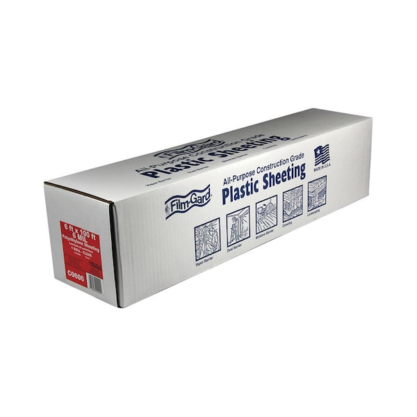 Film-Gard Film-Gard Plastic Sheeting 6 mil X 6 ft. W X 100 ft. L Polyethylene Clear 1 pk 626015 - main